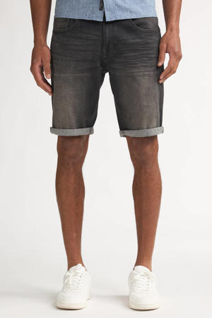 regular short black denim