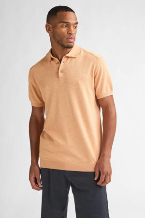 regular polo fijn gebreid oranje