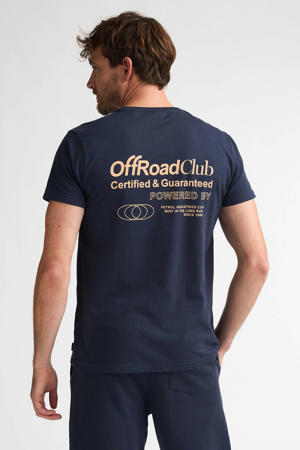 regular T-shirt met backprint donkerblauw