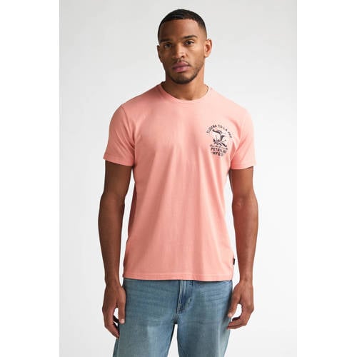 Petrol Industries regular T-shirt met backprint roze afbeelding