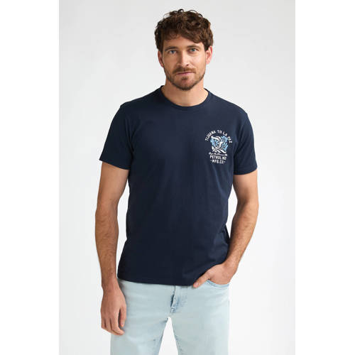 Petrol Industries regular T-shirt met backprint donkerblauw afbeelding