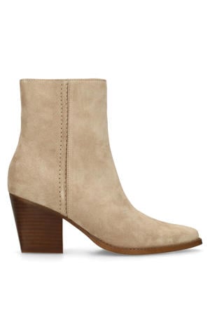 suède enkellaarzen beige