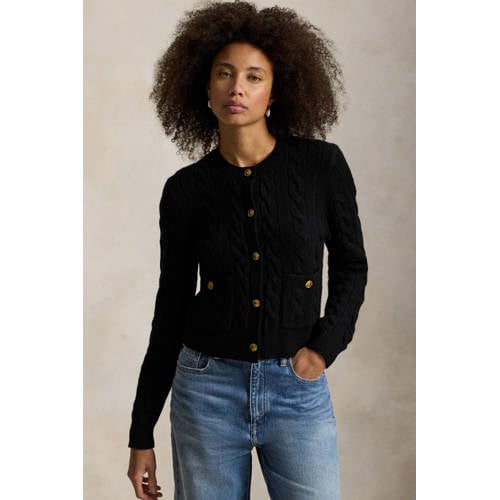 Polo Ralph Lauren gebreid vest met wol zwart afbeelding
