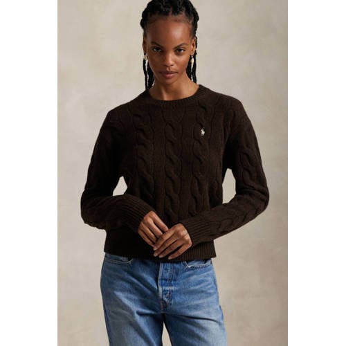 Polo Ralph Lauren gebreide trui met wol bruin afbeelding