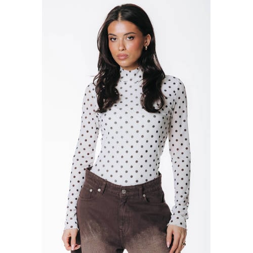 Colourful Rebel mesh top met stippen wit afbeelding