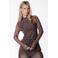 Colourful Rebel mesh top met stippen donkerbruin