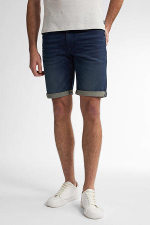 denim slim short blue black
