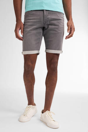 denim slim short light grey