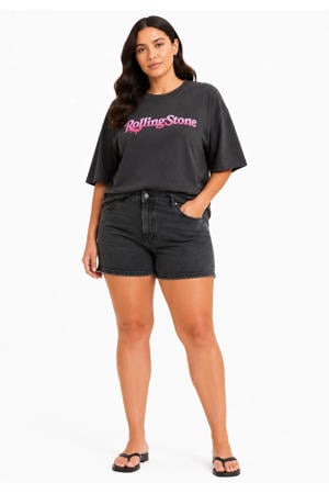 T-shirt met backprint antraciet