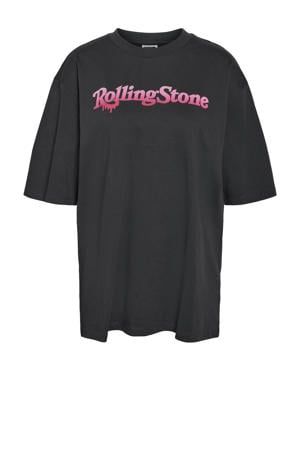 T-shirt met backprint antraciet