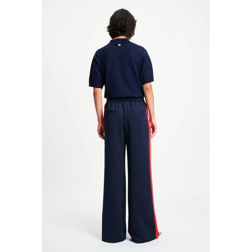 POM Amsterdam X Gwen van Poorten wide leg regular waist broek donkerblauw afbeelding