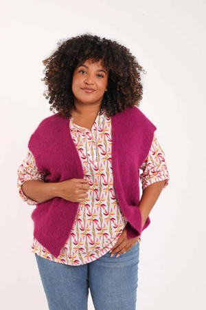 gebreid vest roze