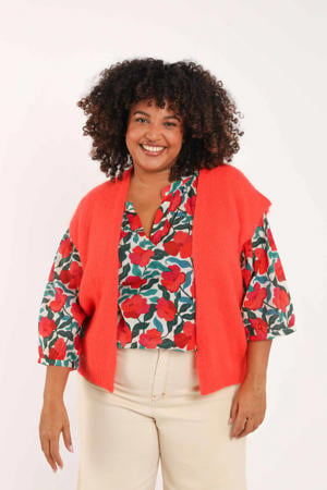 gebreid vest rood