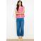 LOLALIZA gestreepte gilet roze