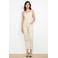 LOLALIZA denim slim high waist broek beige