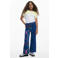 Desigual regular waist wide leg jeans met print - donkerblauw