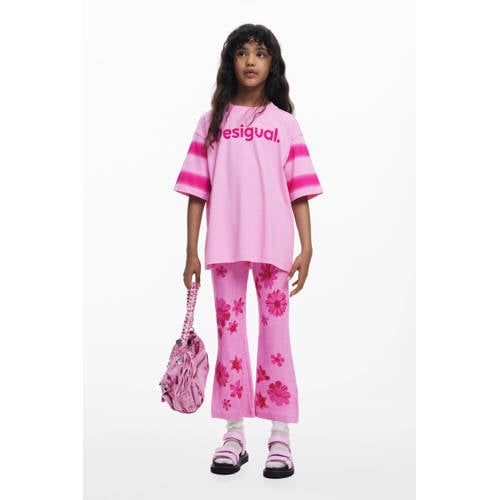 Desigual gebloemde casual broek roze afbeelding