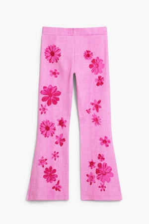 gebloemde casual broek roze