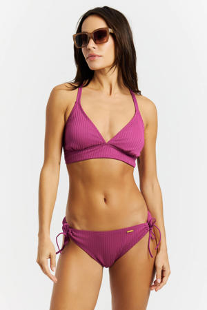 voorgevormde triangel bikini set PRTCOSTA met ribstructuur fuchsia