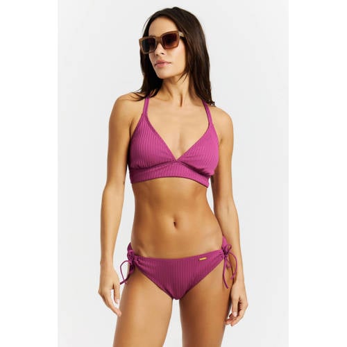 Protest voorgevormde triangel bikini PRTCOSTA met ribstructuur fuchsia afbeelding