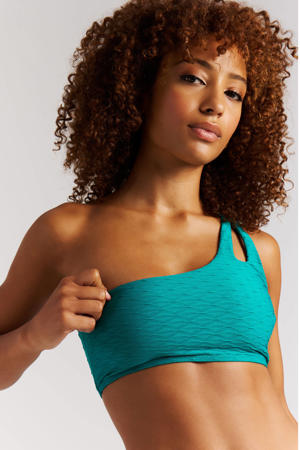 voorgevormde one shoulder bikinitop MIXMARLEA groen