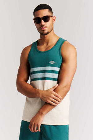 gestreepte tanktop petrol