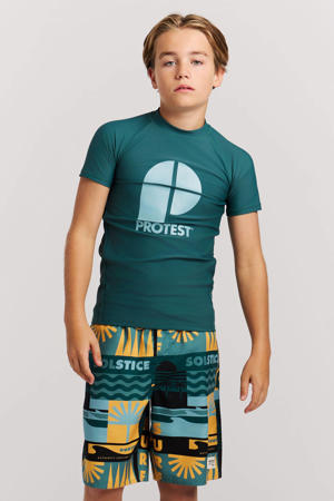 zwemshort PRTTONNY JR donkergroen/geel