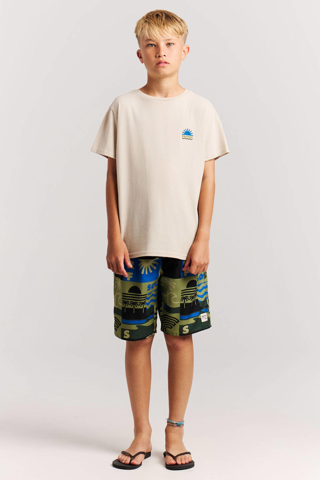Protest zwemshort PRTTONNY JR olijfgroen/blauw