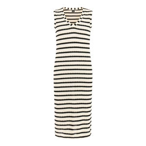 gestreepte midi jurk crochet ecru