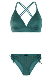 thumbnail: Protest voorgevormde triangel bikini set PRTCOSTA met ribstructuur groen