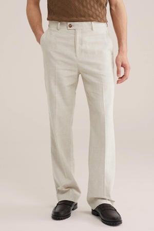 loose pantalon met linnen ecru
