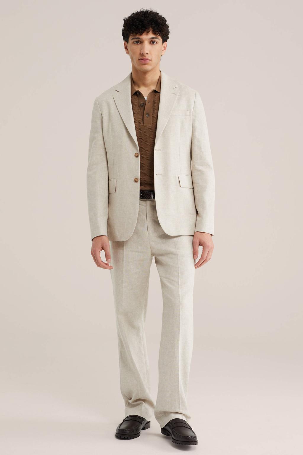 WE Fashion loose pantalon met linnen ecru