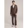 WE Fashion regular pantalon met linnen bruin