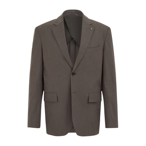 WE Fashion colbert met linnen donkerbruin afbeelding