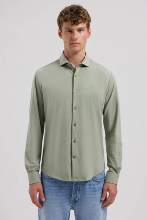 slim casual overhemd groen