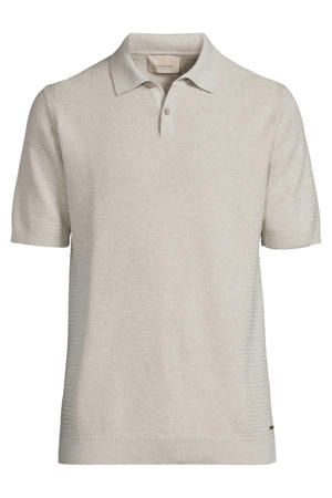 regular polo grijs gebreid