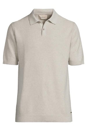 regular polo grijs gebreid