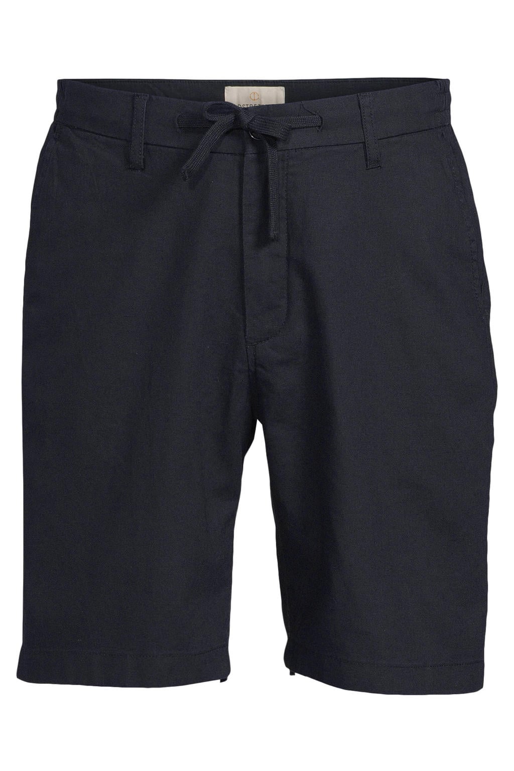 Dstrezzed regular casual short met linnen donkerblauw
