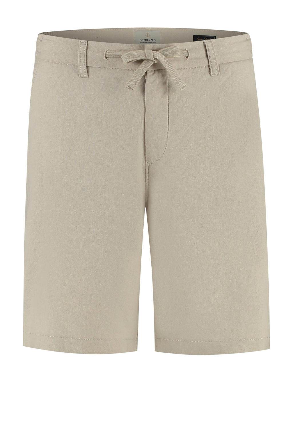 Dstrezzed regular casual short met linnen beige