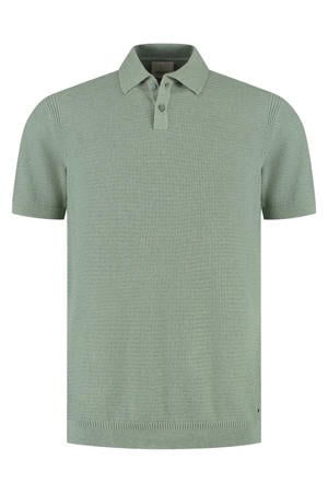 regular polo groen gebreid