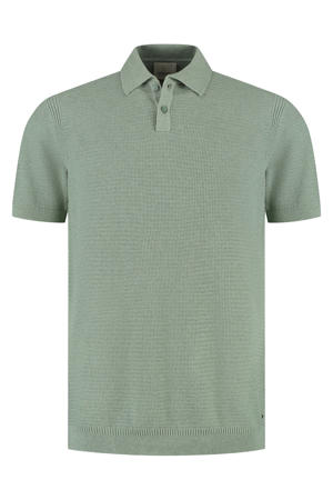 regular polo groen gebreid