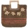 ICHI raffia handtas bruin