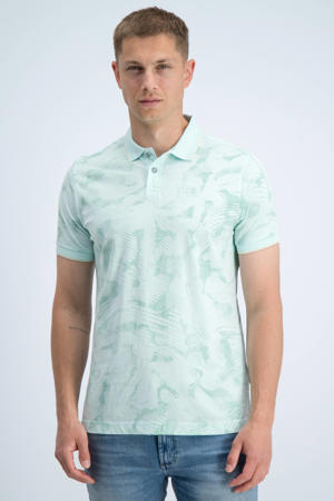 regular fit polo met print - lichtblauw