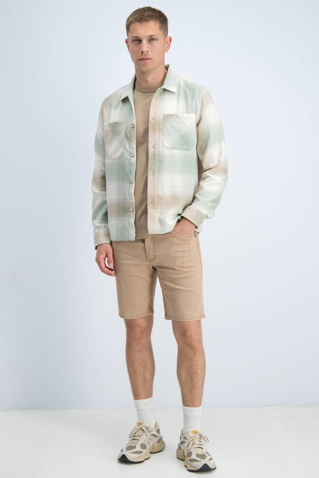 GABBIANO regular fit denim short - lichtbruin