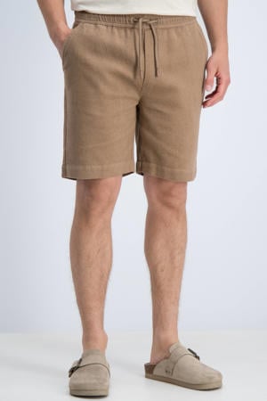 katoenen casual short - lichtbruin