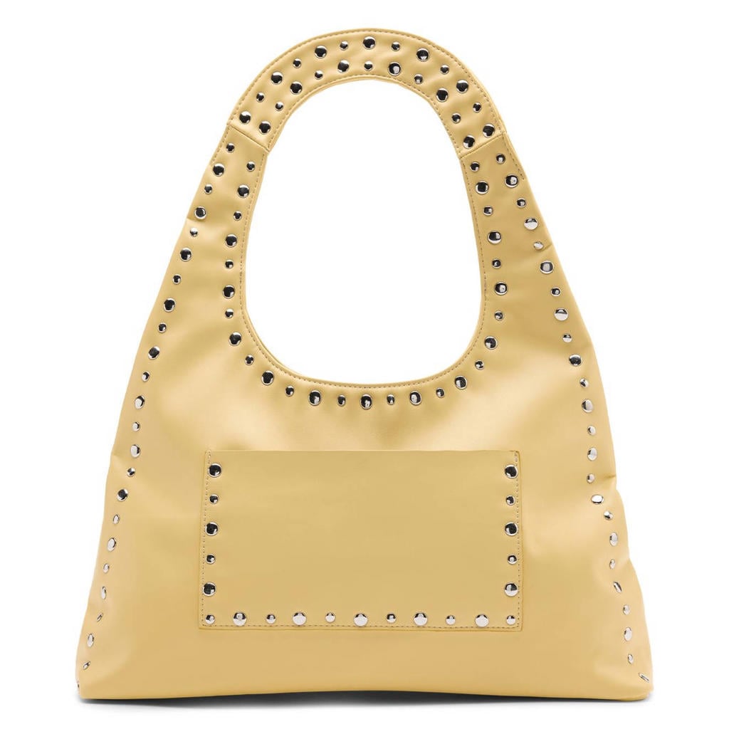 Manfield handtas met studs geel