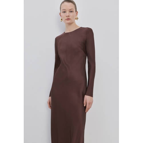 Mango midi jurk bruin afbeelding