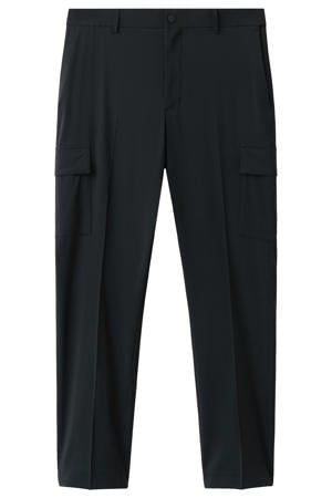 slim cargobroek met wol donkerblauw