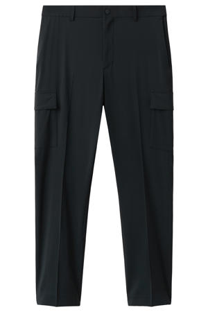 slim cargobroek met wol donkerblauw