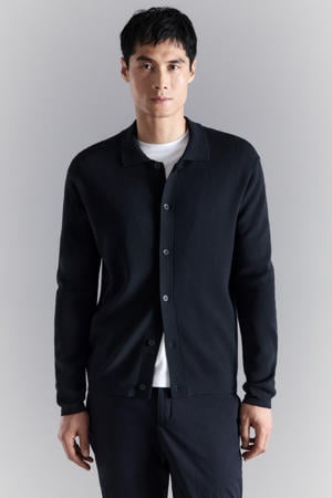 gebreid vest donkerblauw